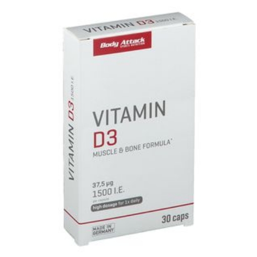 Slika Vitamin D3 - 30 kapsula Body Attack